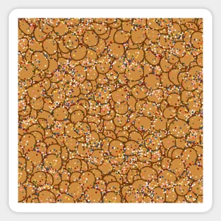 Italian Struffoli Sprinkle Doughnut Pattern Sticker